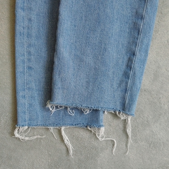Frame Le Original Harrah Distressed High Rise Straight Leg Cropped Jeans - Picture 6 of 12